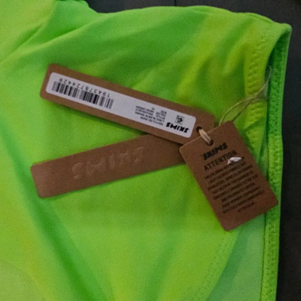 SKIMS Women's Neon Green Signature Swim Long Sleeve Shrug Size XL